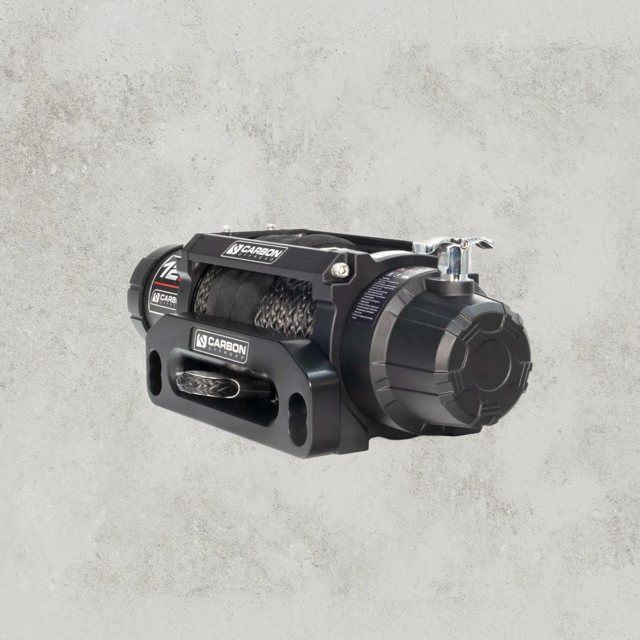 Carbon 12K 12000lb Electric Winch With Black Rope & Hook VER. 3 - Image 3