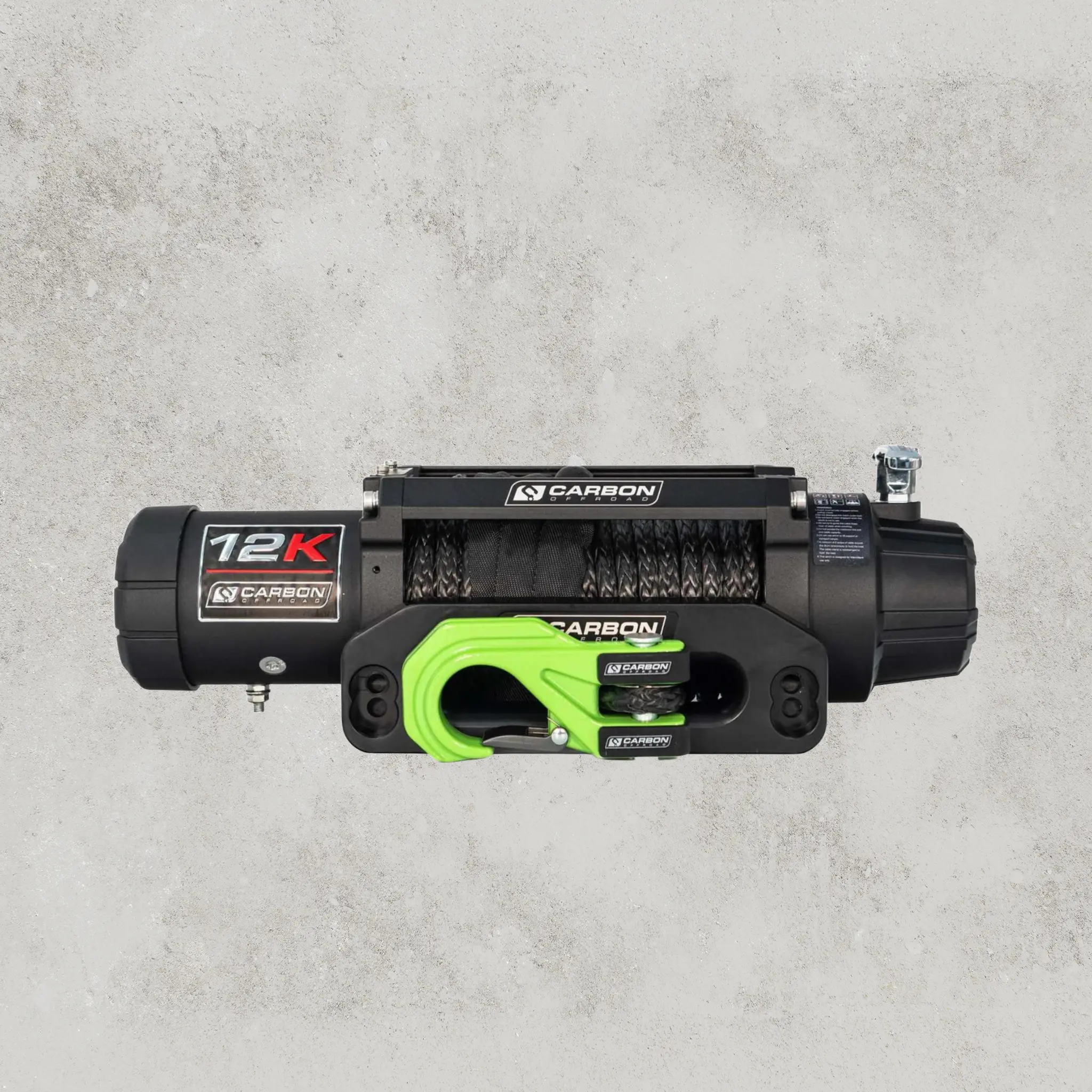 Carbon 12K 12000lb Electric Winch With Black Rope & Hook VER. 3 - Image 4