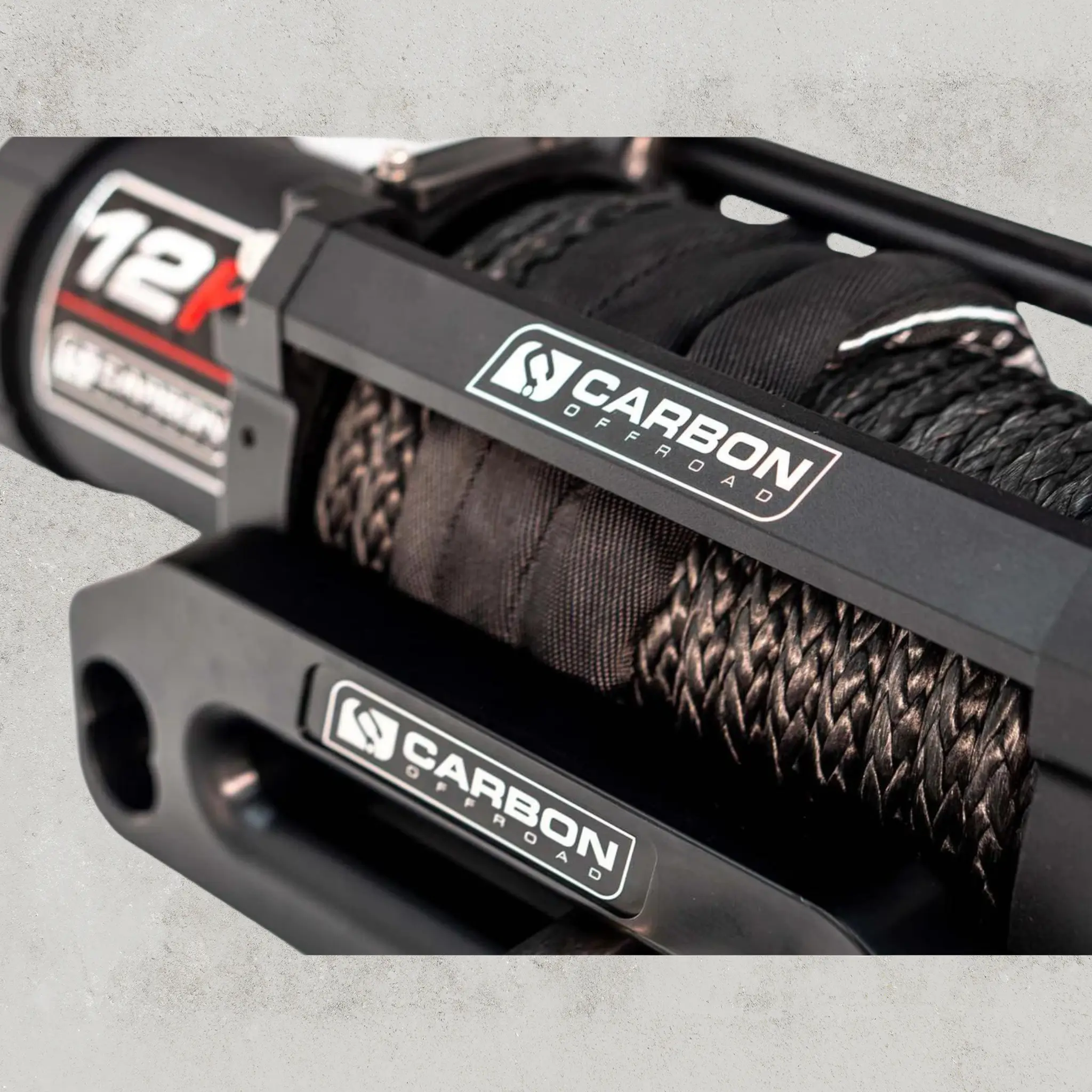Carbon 12K 12000lb Electric Winch With Black Rope & Hook VER. 3 - Image 5