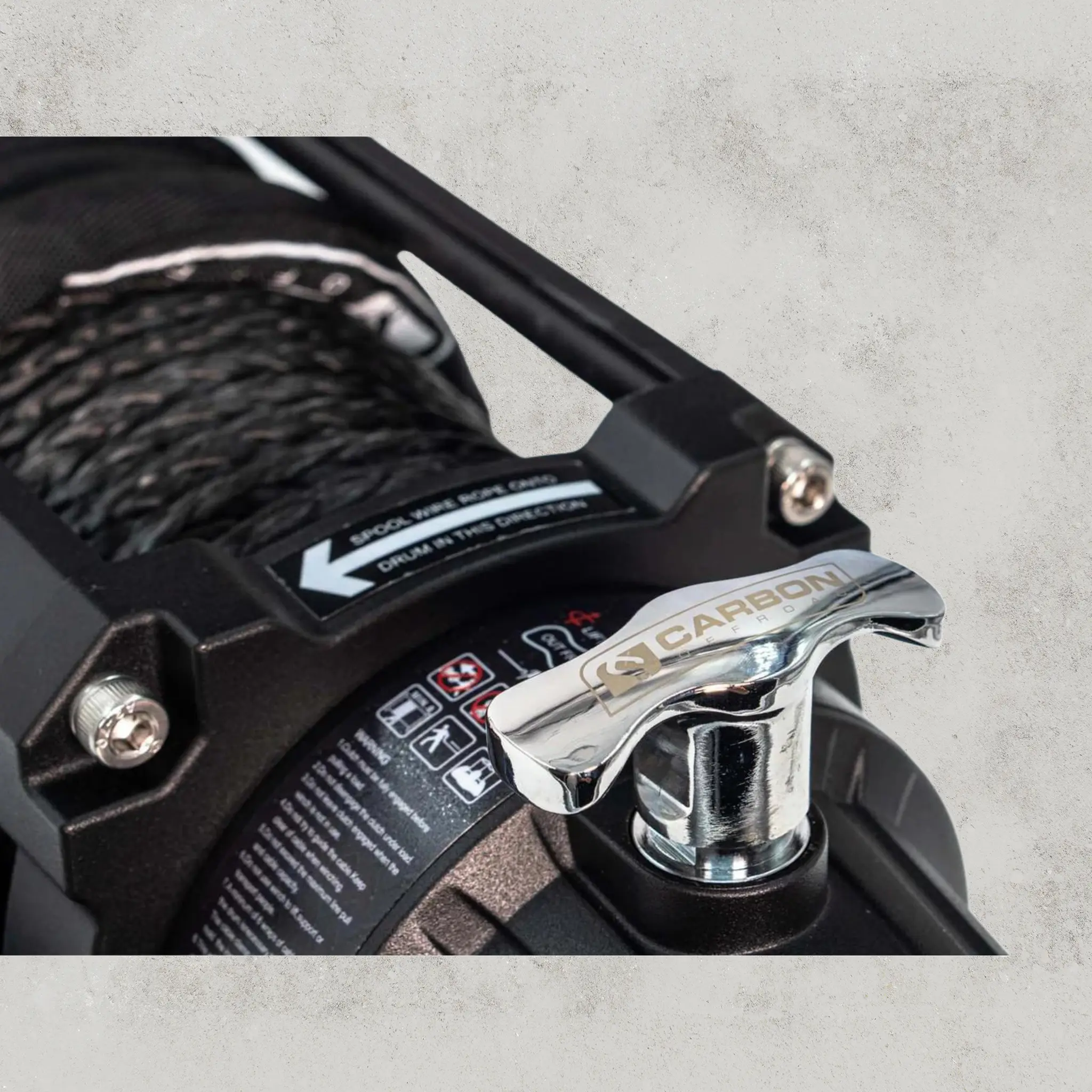 Carbon 12K 12000lb Electric Winch With Black Rope & Hook VER. 3 - Image 6