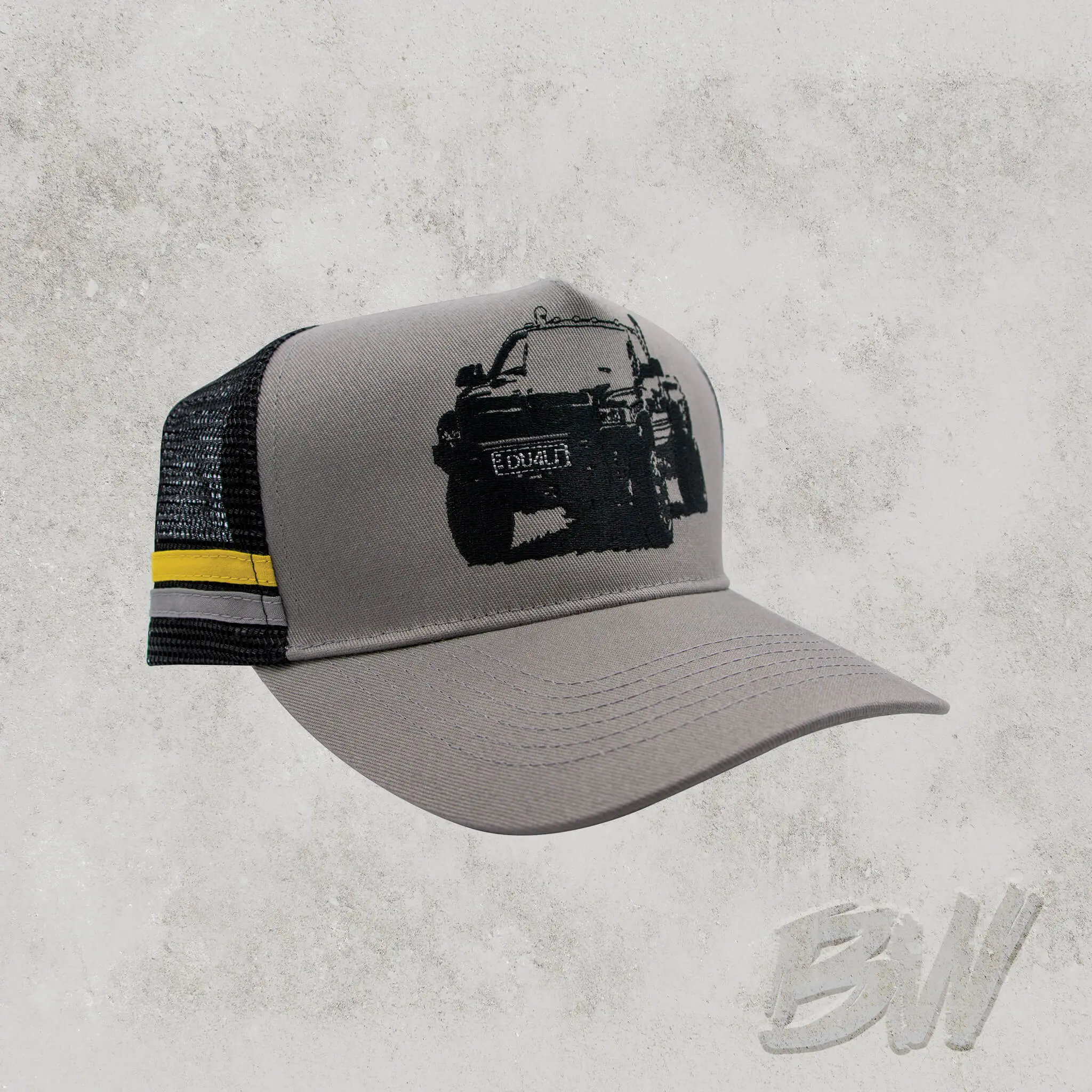 DU4L1 Front Trucker Mesh Cap - Grey - Image 4
