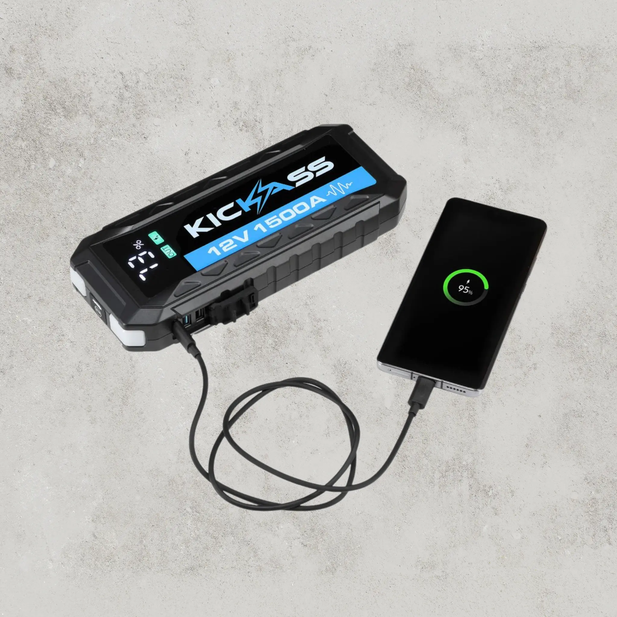 KickAss 12V Lithium 1500A Portable Car Jump Starter Power Bank - Image 5