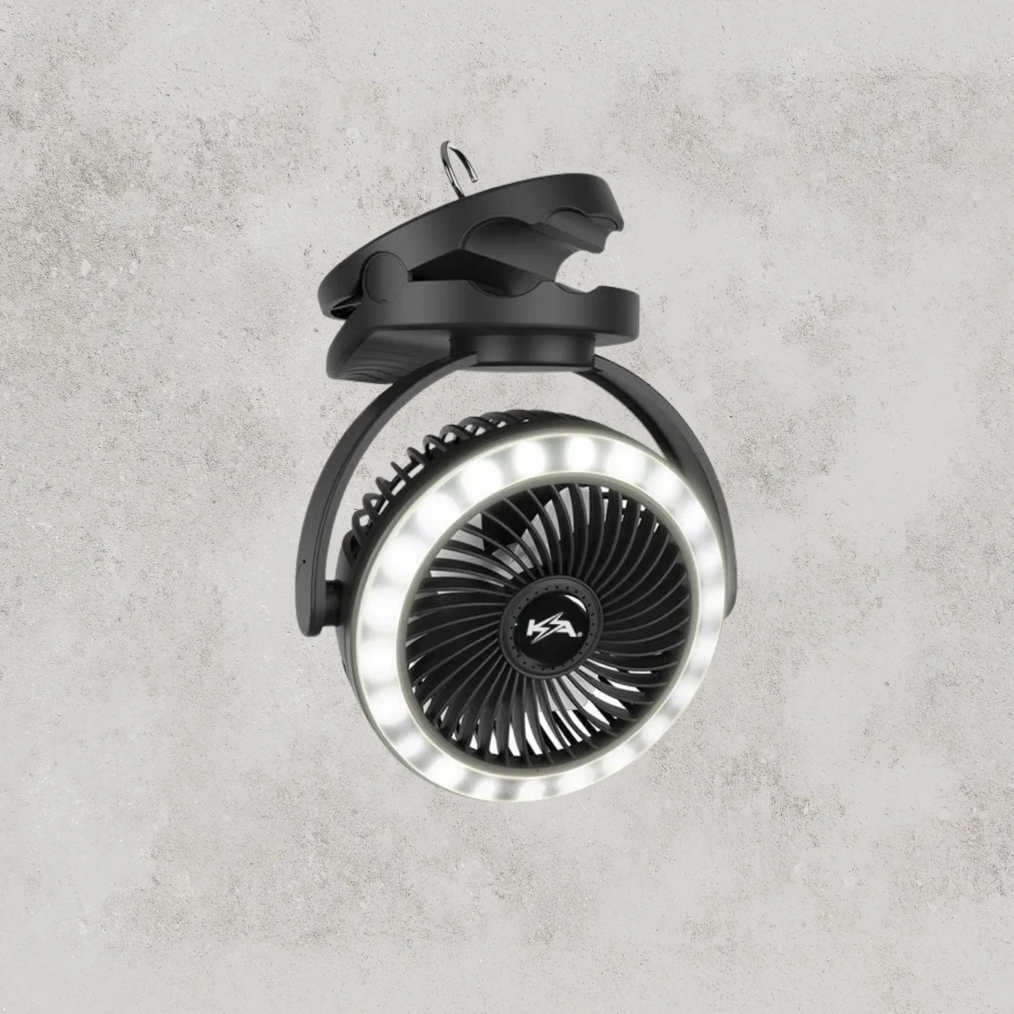 KickAss Portable 5V Clip Fan with White LED Light - Image 3
